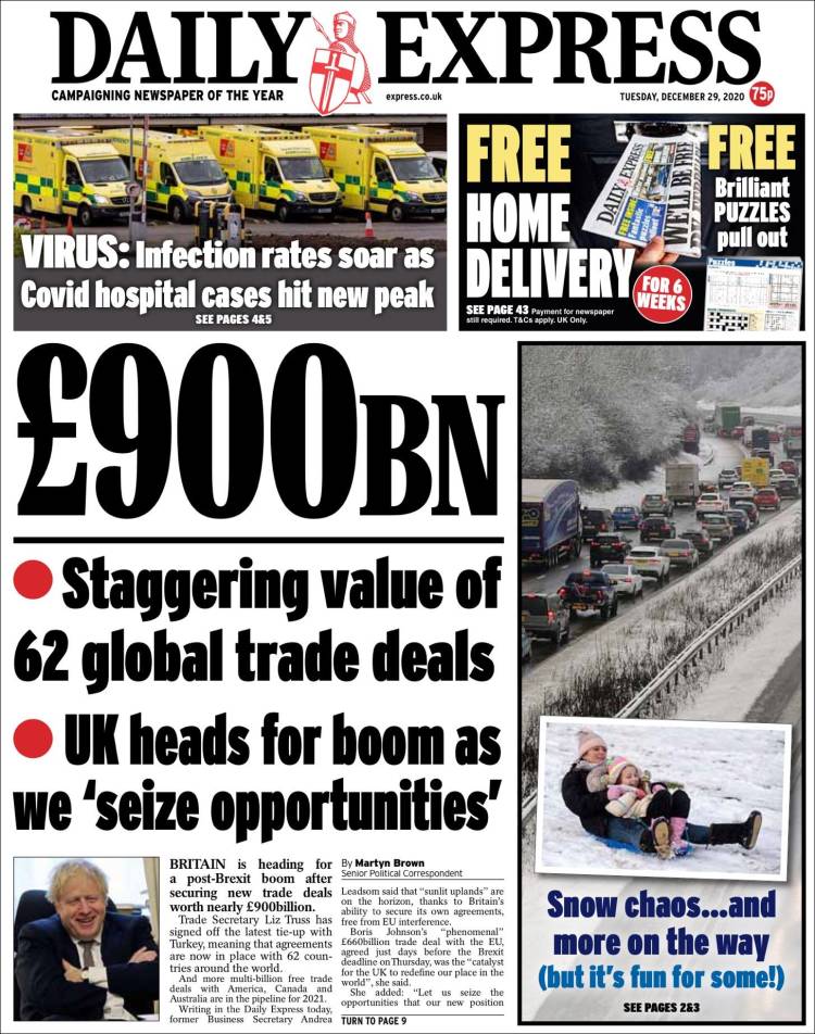 Portada de Daily Express (Reino Unido)