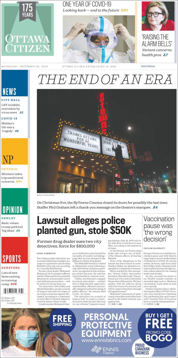 Portada de Ottawa Citizen (Canada)