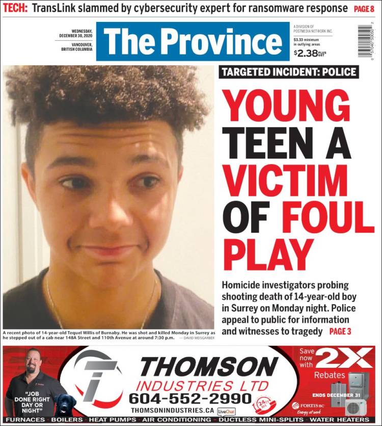 Portada de The Province (Canadá)