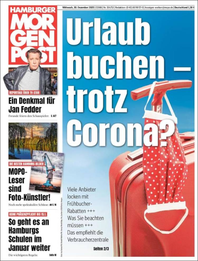 Portada de Hamburger Morgenpost  (Alemania)