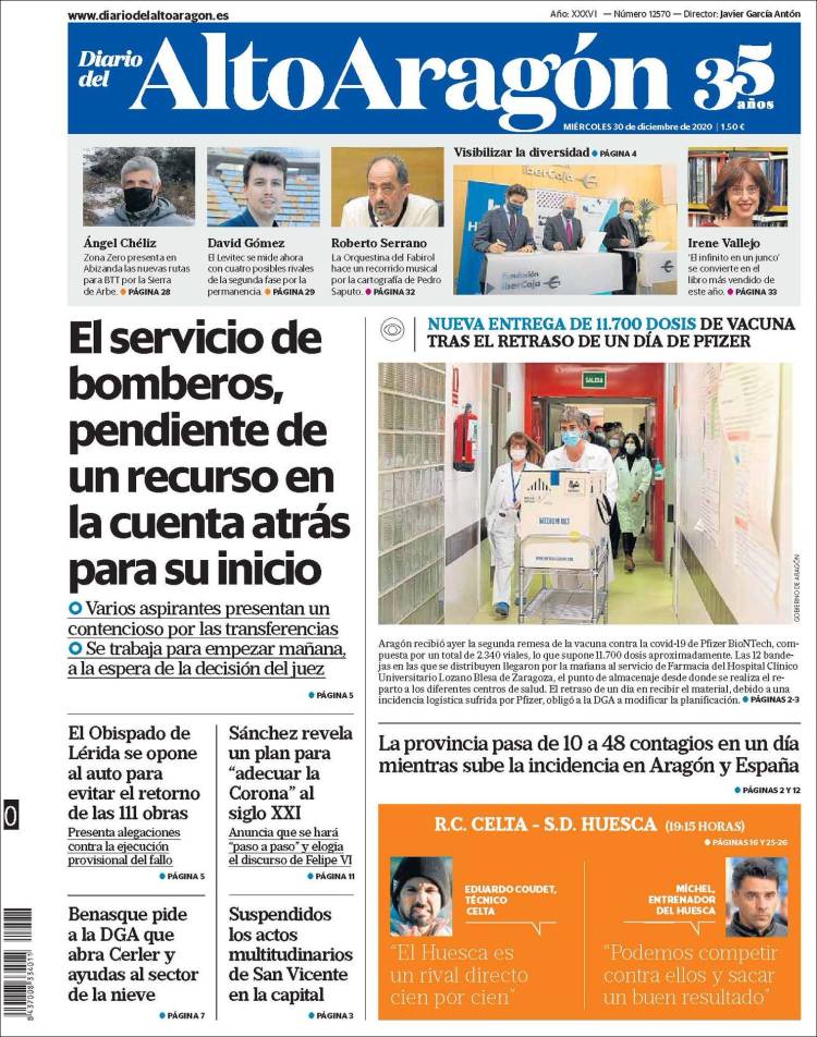 Portada de Diario del AltoAragón (España)