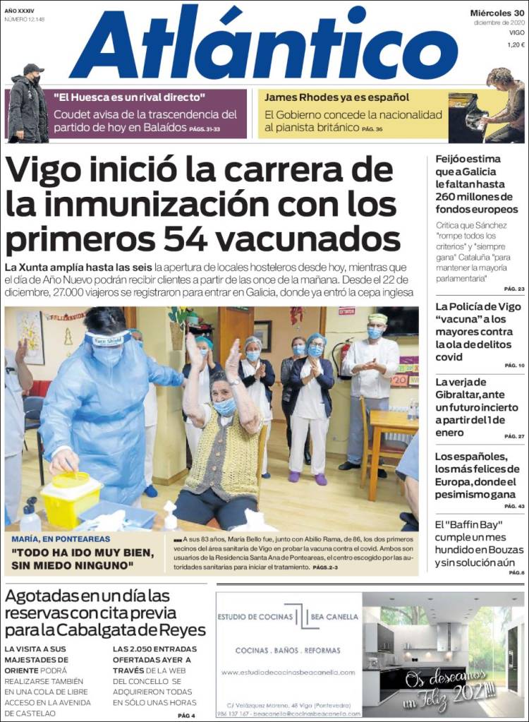 Portada de Atlántico Diario (España)