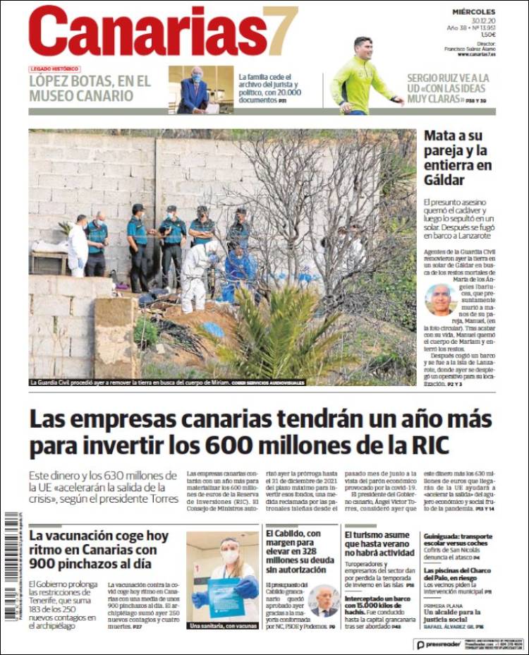 Portada de Canarias 7 (Spain)