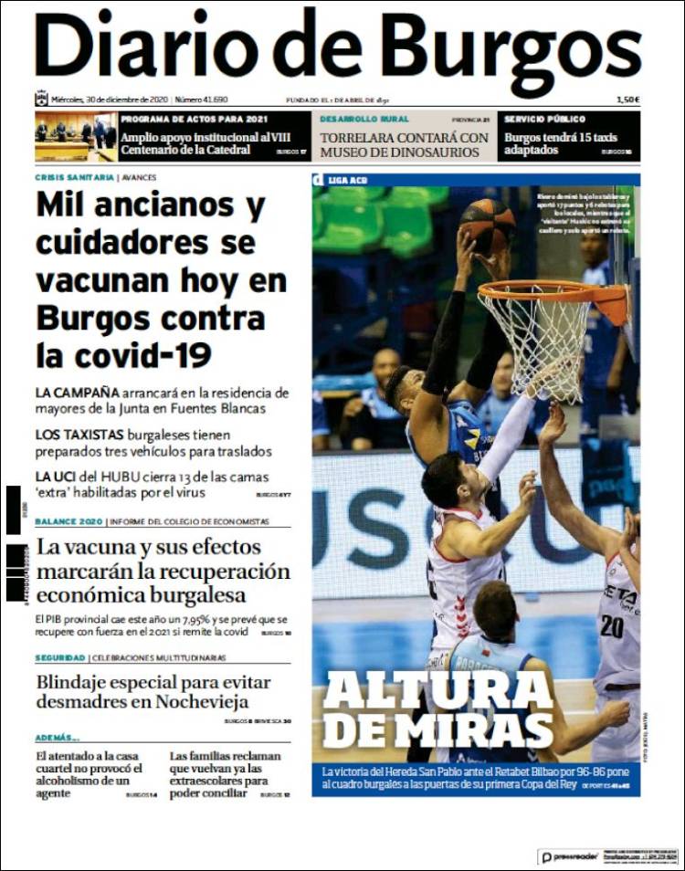 Portada de Diario de Burgos (Spain)