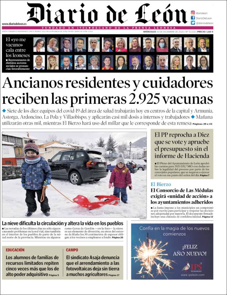 Portada de Diario de León (España)