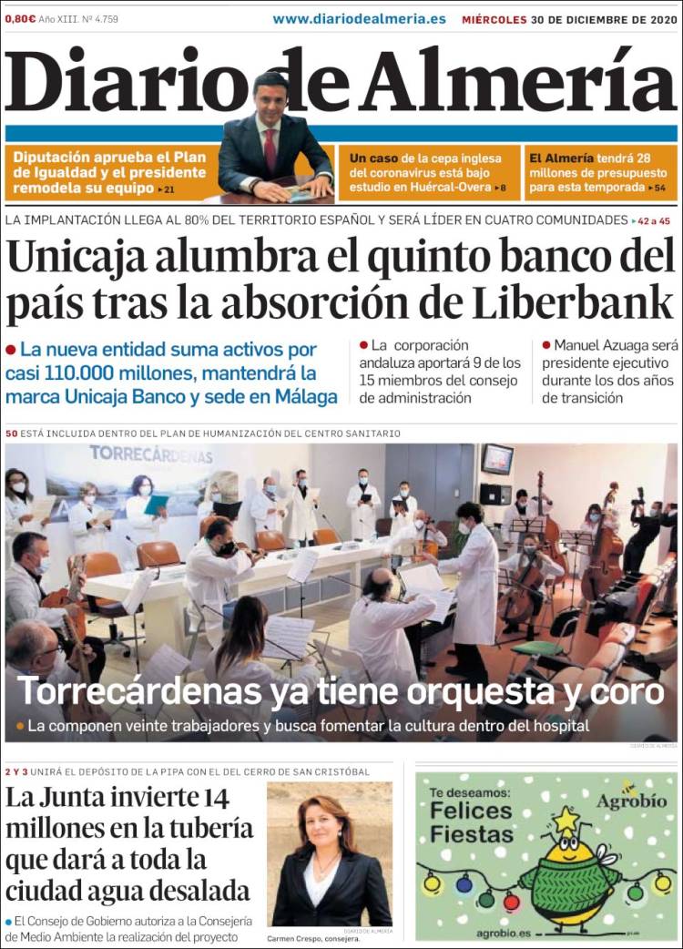 Portada de Diario de Almería (España)