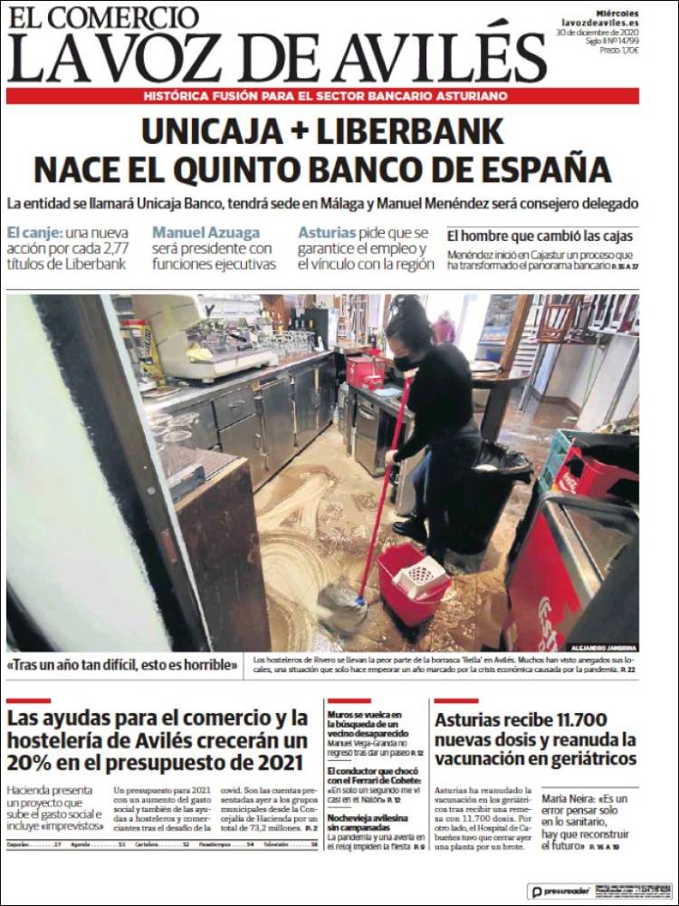 Portada de El Comercio - Avilés (España)