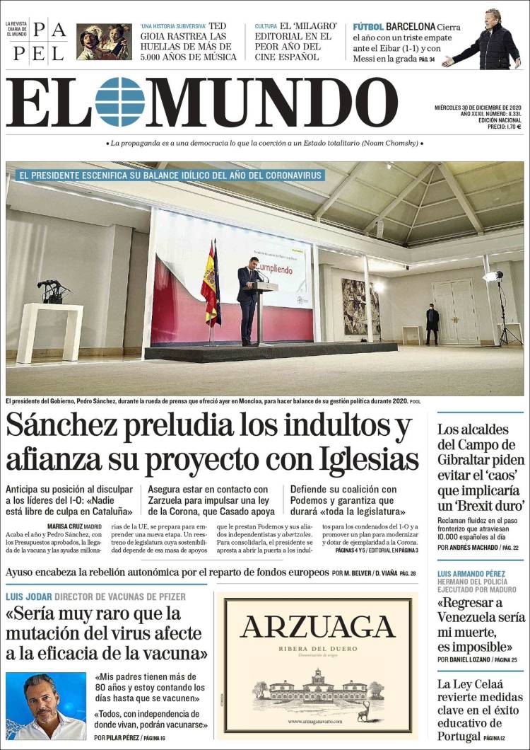 Portada de El Mundo (Spain)