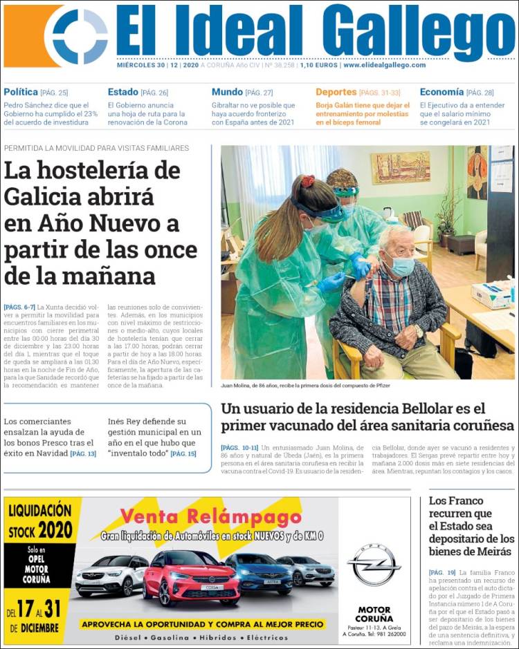 Portada de El Ideal Gallego (Spain)