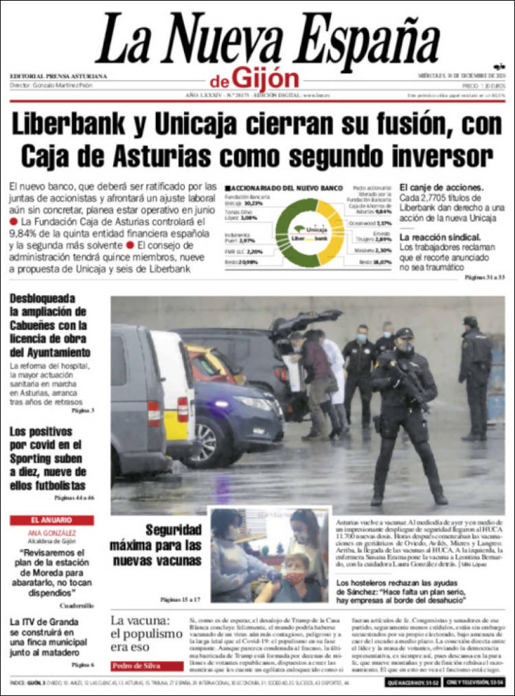 Portada de La Nueva España - Gijón (España)