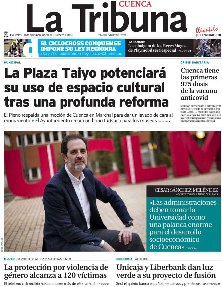 Portada de La Tribuna de Cuenca (España)