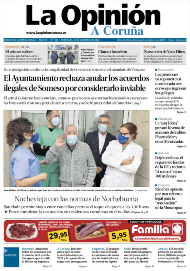 Portada de La Opinión de A Coruña (Spain)