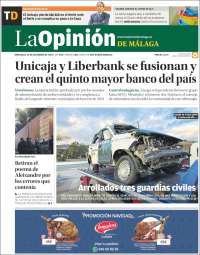 Portada de La Opinión de Málaga (España)