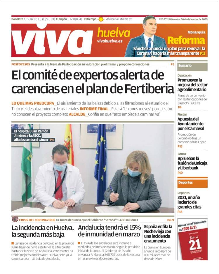 Portada de Viva Huelva (España)