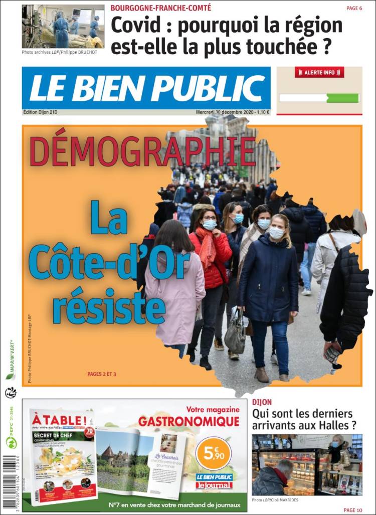 Portada de Le Bien Public (Francia)