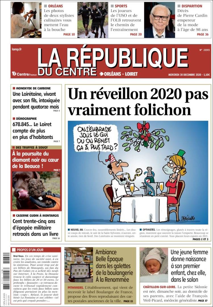 Portada de La République du Centre (Francia)