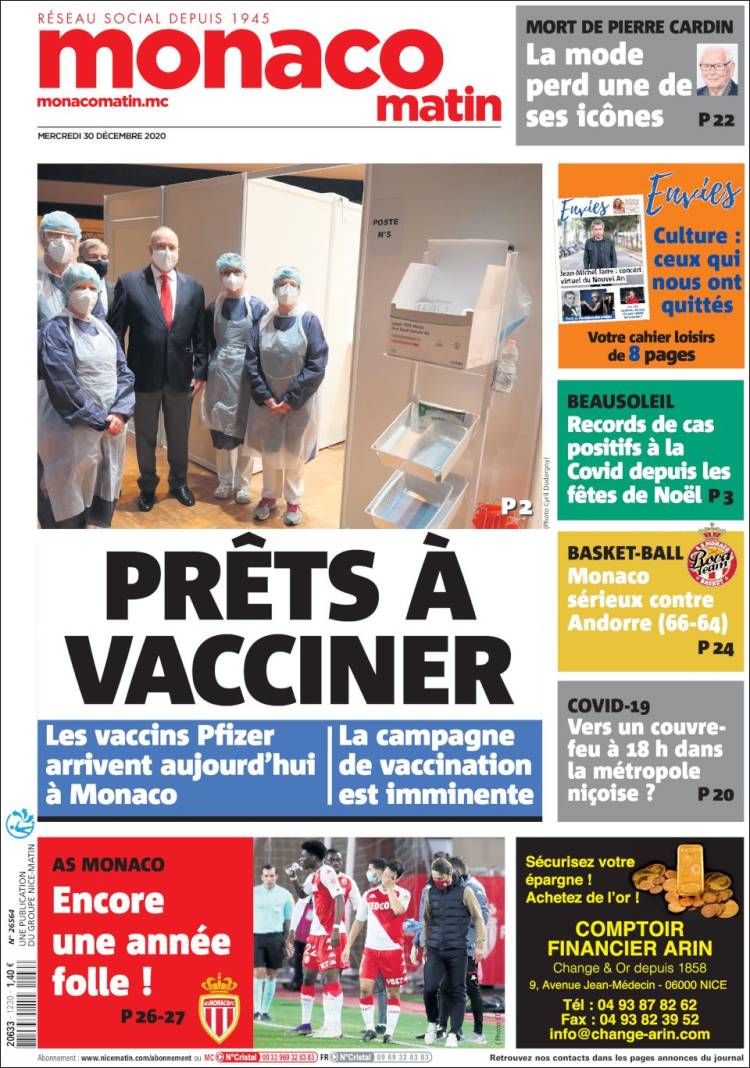 Portada de Nice-Matin (Francia)