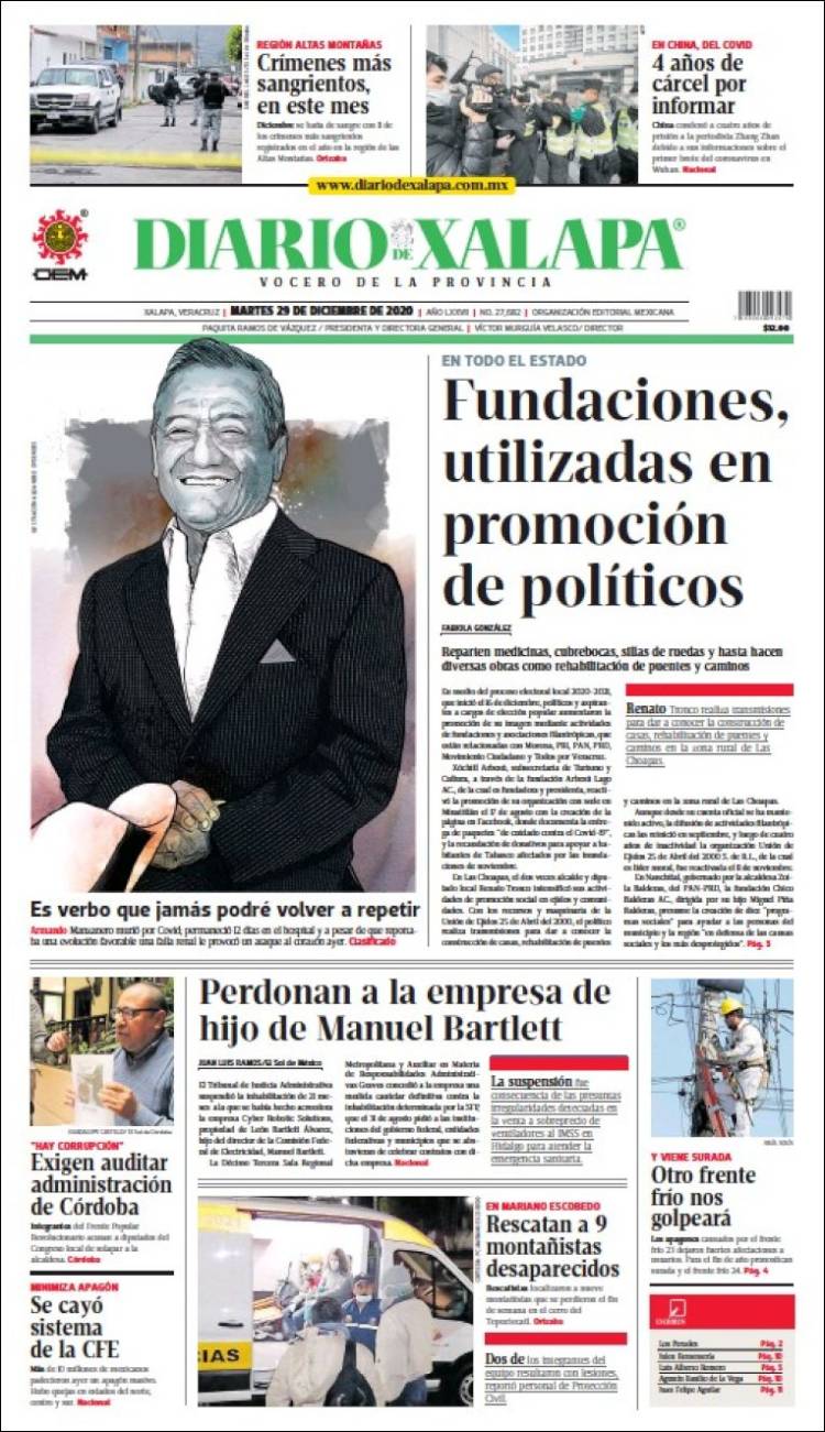 Portada de Diario de Xalapa (México)