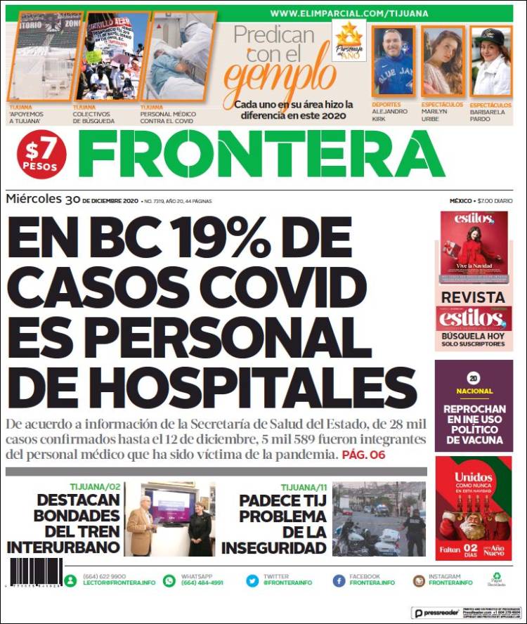 Portada de Frontera (México)