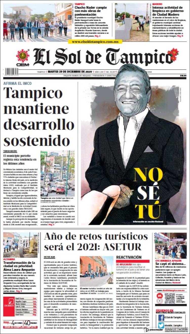Portada de El Sol de Tampico (Mexico)