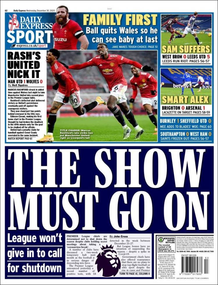 Portada de Express Sport (Reino Unido)