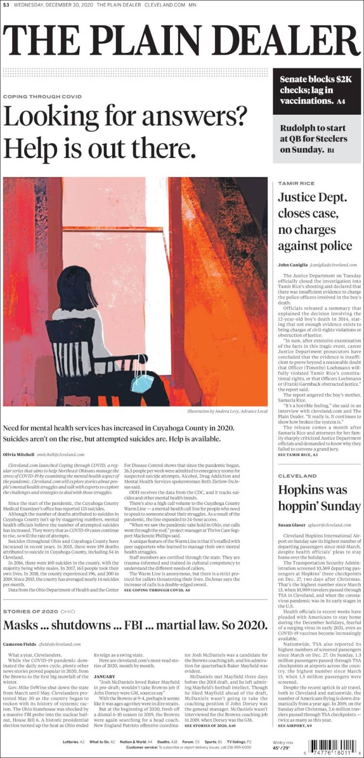 Portada de The Plain Dealer (USA)