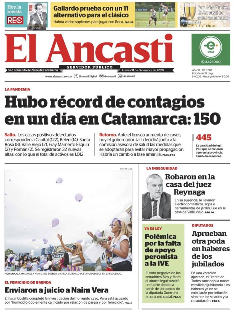 Portada de El Ancasti (Argentina)