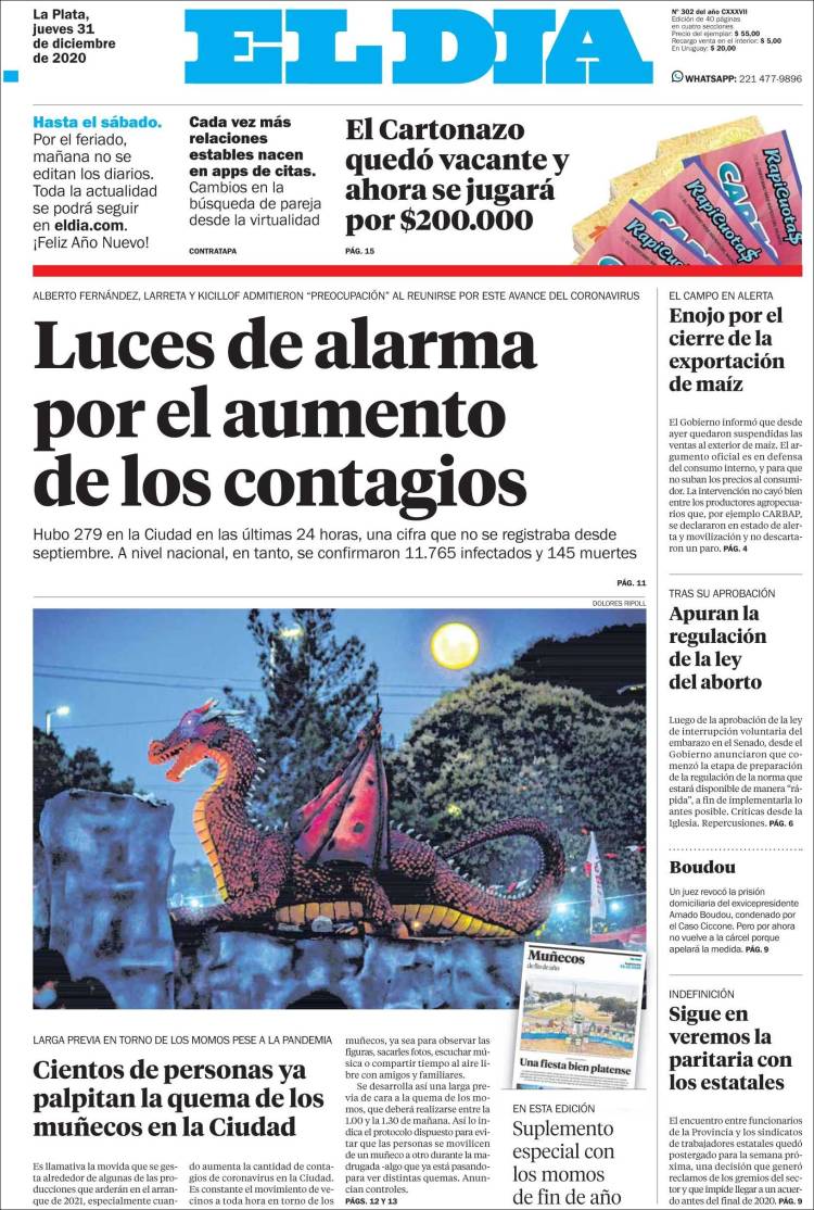 Portada de El Día de la Plata (Argentina)