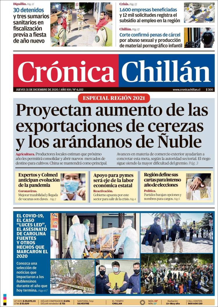 Portada de Crónica Chillán (Chile)