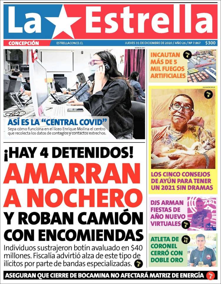 Portada de La Estrella de Concepción (Chile)