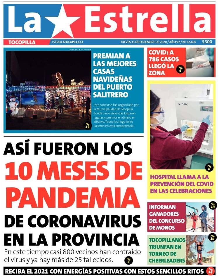Portada de La Estrella de Tocopilla (Chile)