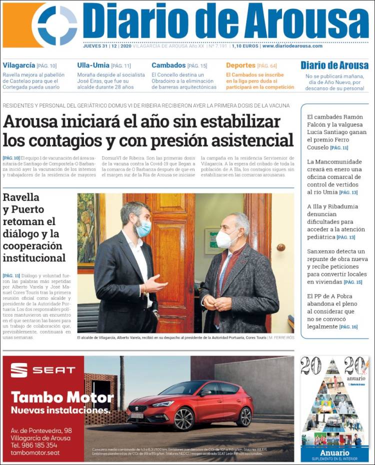 Portada de Diario de Arousa (España)