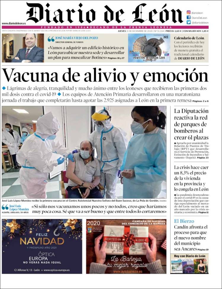 Portada de Diario de León (España)