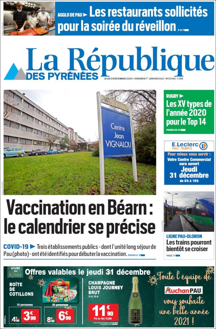 Portada de La République des Pyrénées (Francia)