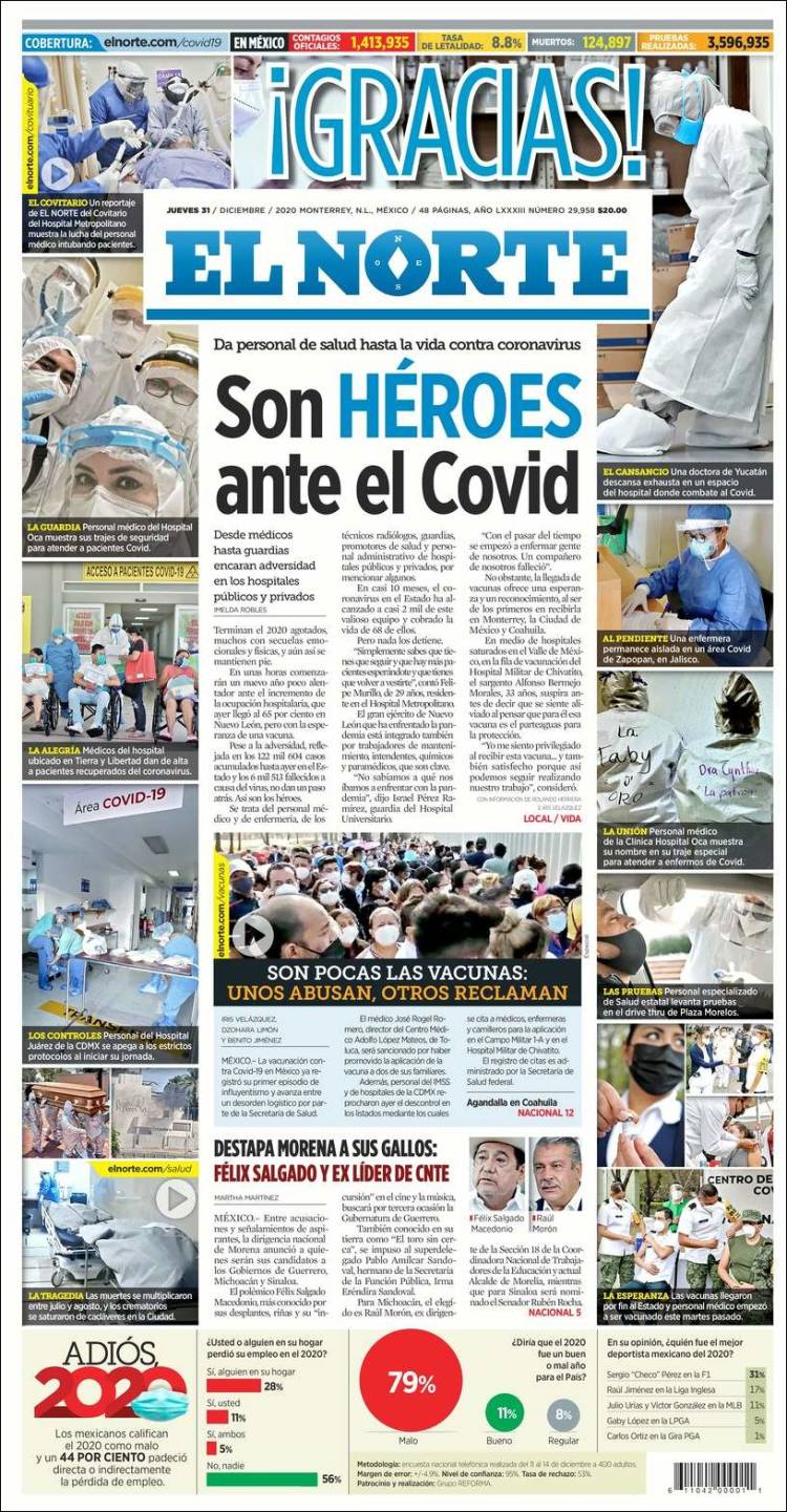Portada de El Norte (Mexico)