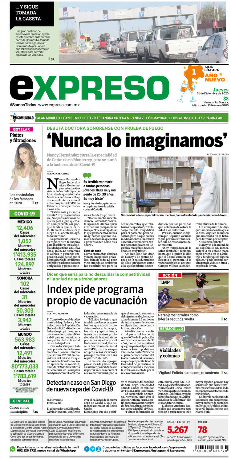 Portada de Expreso (Mexico)
