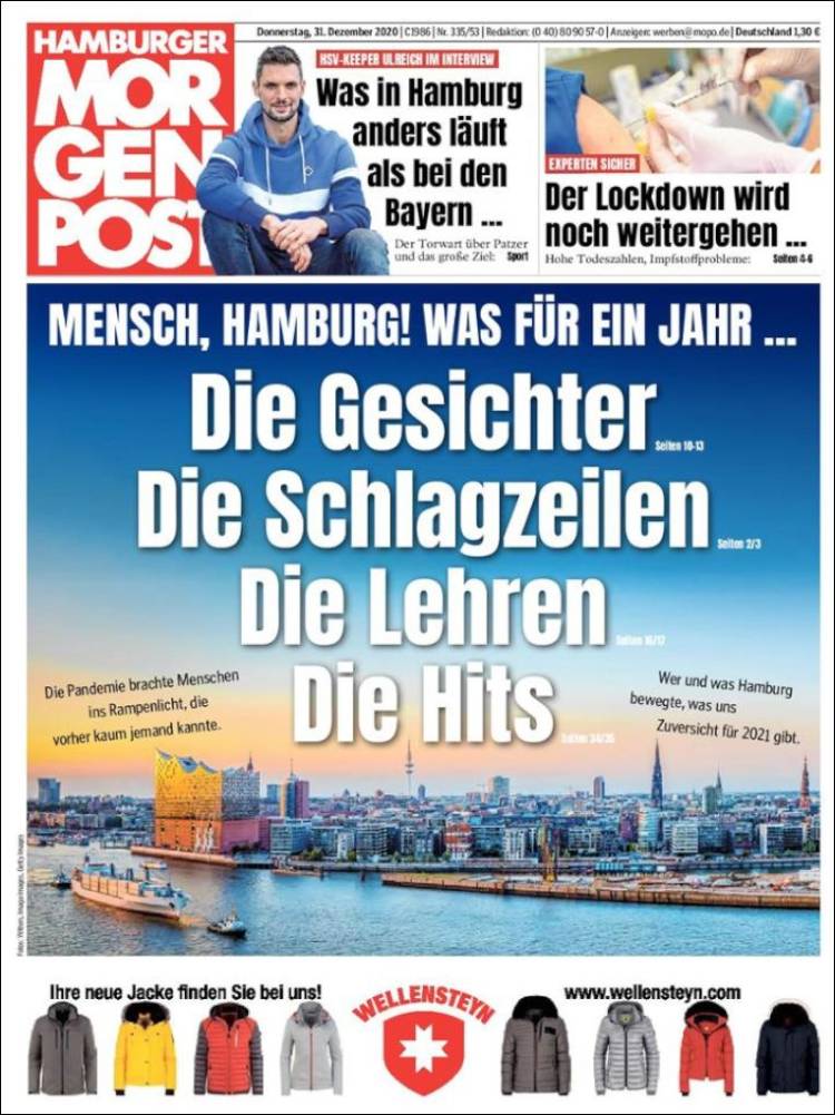 Portada de Hamburger Morgenpost  (Allemagne)