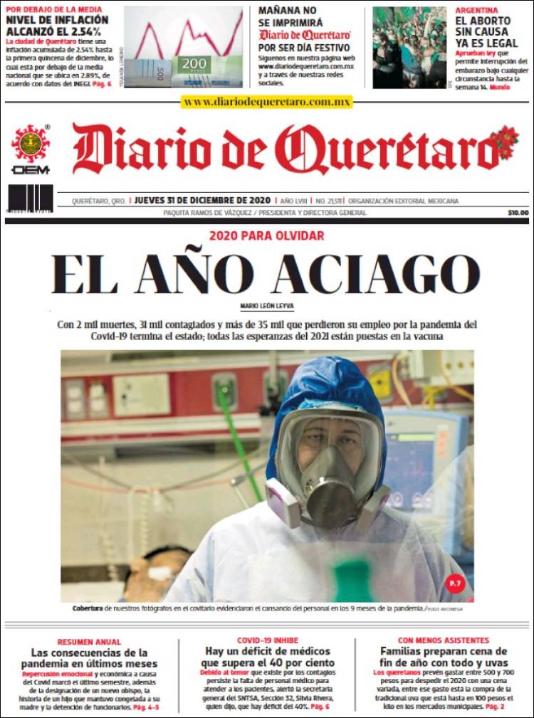 Portada de Diario de Querétaro (México)