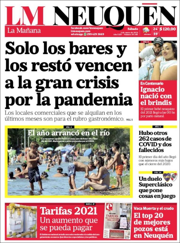Portada de La Mañanade Neuquén (Argentina)