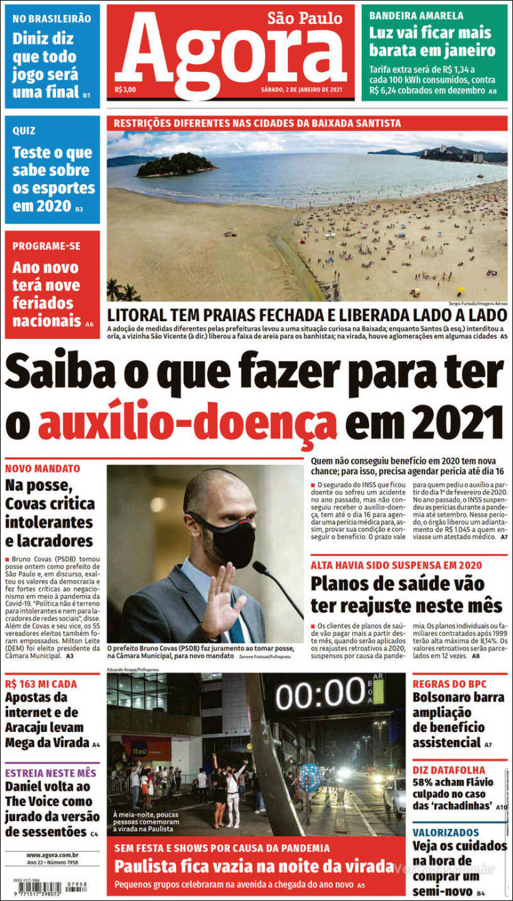 Portada de Agora São Paulo (Brasil)