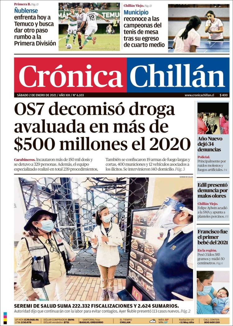 Portada de Crónica Chillán (Chile)