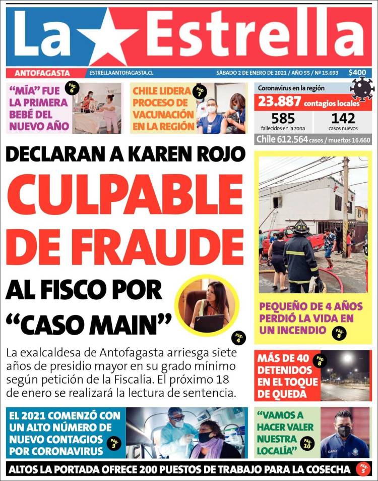 Portada de La Estrella del Norte (Chile)