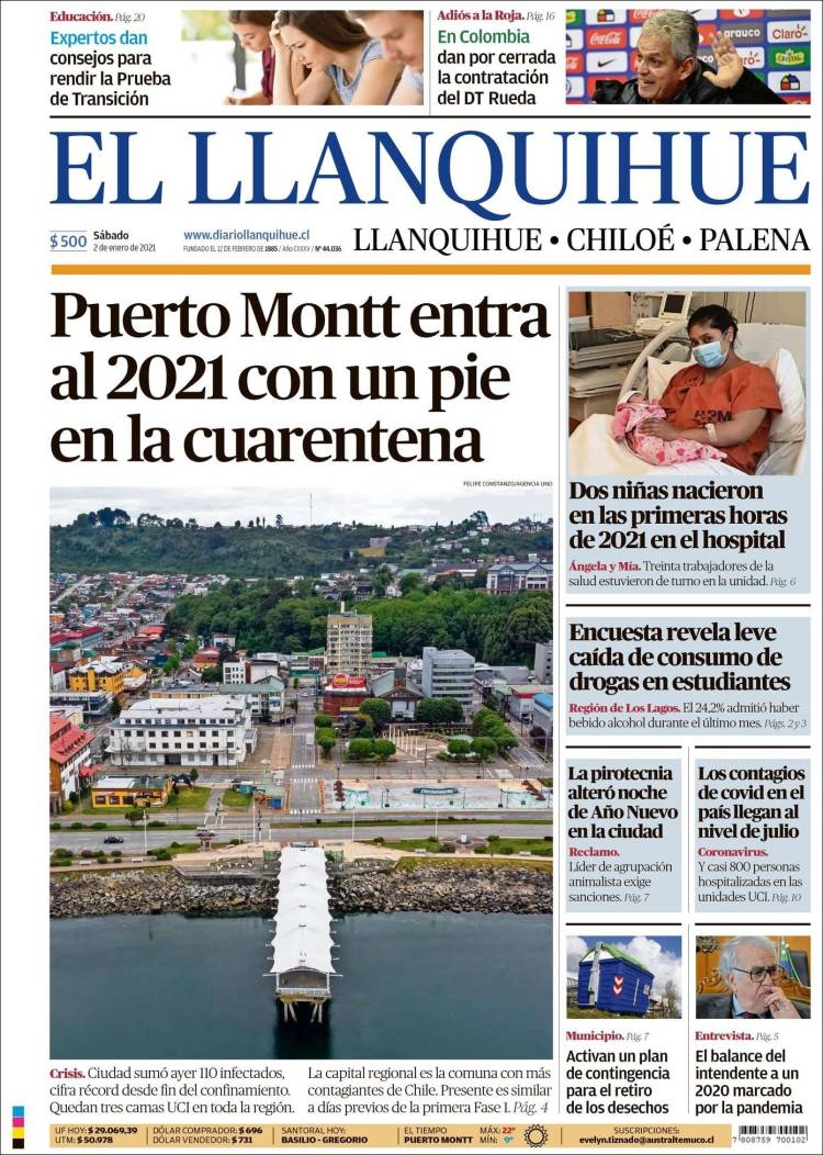 Portada de El Llanquihue (Chile)