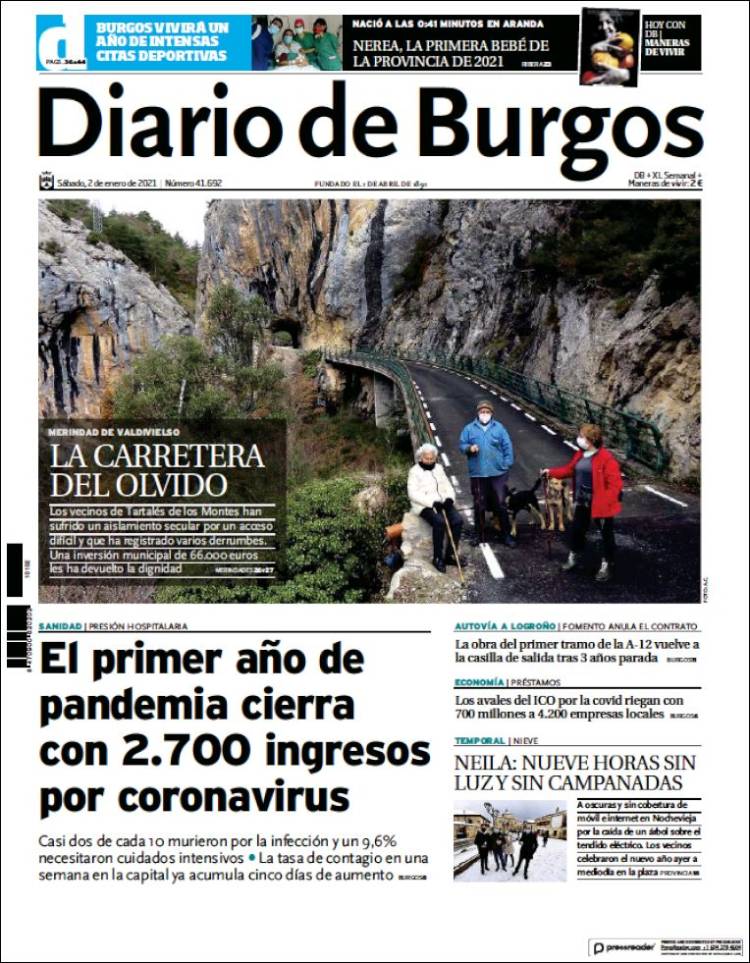 Portada de Diario de Burgos (España)