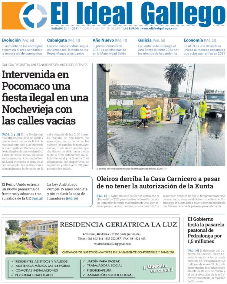 Portada de Diario de Ferrol (España)