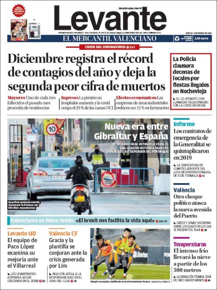 Portada de Levante (España)