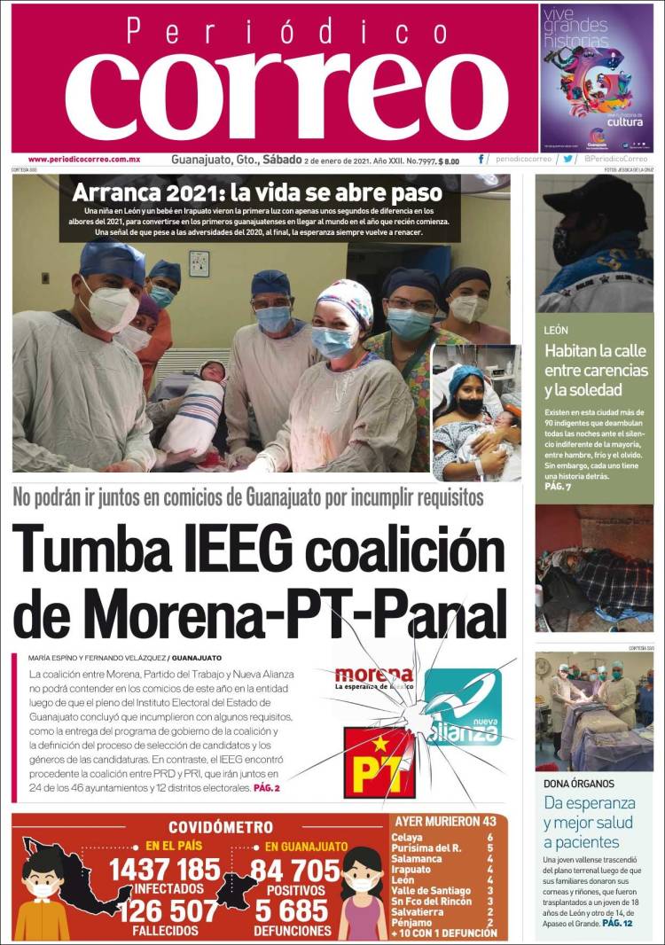 Portada de Correo - El diario del Estado de Guanajuato (M&eacute;xico)