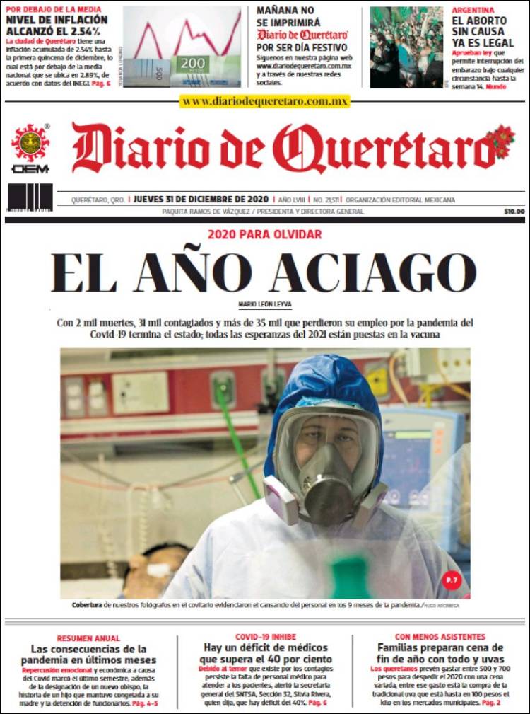 Portada de Diario de Querétaro (M&eacute;xico)