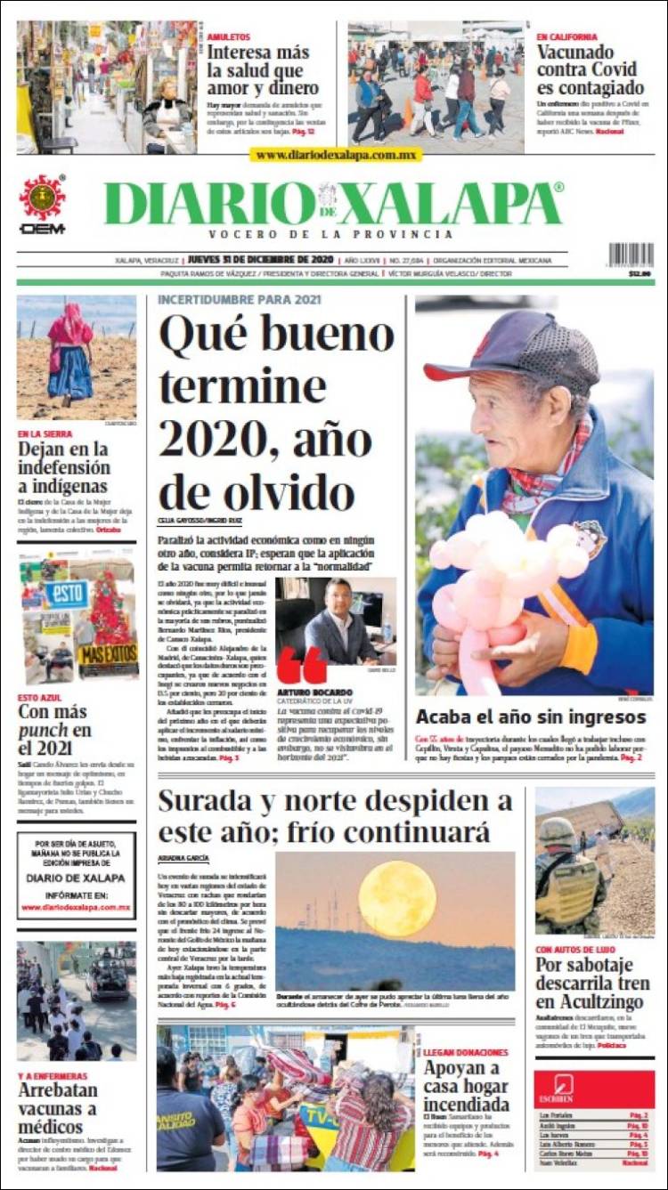 Portada de Diario de Xalapa (M&eacute;xico)