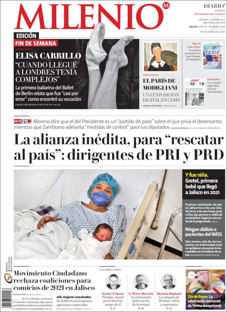 Portada de Milenio - Jalisco (M&eacute;xico)